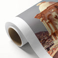 Art Deco poster of a Bolivian landscape on rolled canvas, featuring soft pastel colors, ideal for nursery wall art.