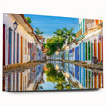 Acrylic print of a large abstract depiction of a Brazilian landscape in earthy greens and browns.