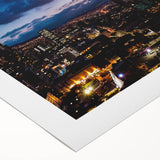 Art deco poster depicting a vibrant Colombian landscape on a rolled canvas, ideal for dining room wall art.