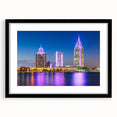 Extra large abstract art print featuring a colorful, textured depiction of a scenic Alabama landscape on a framed black mat.