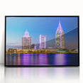 Large abstract wall art featuring a colorful depiction of the Alabama landscape on a black framed acrylic.