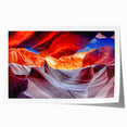 Antelope Canyon photo in Arizona, showcasing warm orange and red sandstone formations on rolled print.