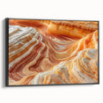 Black and white framed canvas of Arizona's Coyote Buttes landscape, ideal for bedroom decor.