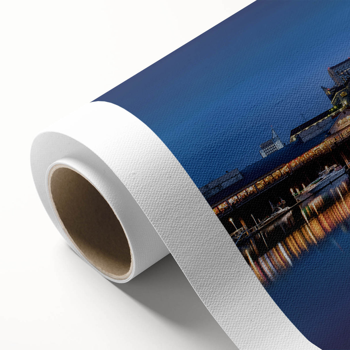 Art deco poster of Sacramento scenery in pastel shades on rolled canvas, suitable for nursery wall art or dining room.