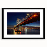 Extra large abstract art print of San Francisco skyline with vibrant, textured colors on a framed black mat.
