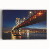 Black and white photo of San Francisco skyline on large stretched canvas, suitable as kitchen wall art.