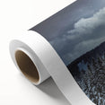 Art deco poster of Vail, Colorado scenery on rolled canvas, featuring muted earth tones, ideal for nursery wall art.