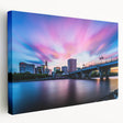 Large art canvas featuring a serene Connecticut landscape in muted green and blue tones, ideal for kitchen wall decor.