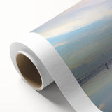 Art deco poster of Daytona scenery with pastel shades on rolled canvas, ideal for nursery wall art.