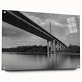 Acrylic print of a large abstract depiction of Delaware scenery in muted green and blue tones.