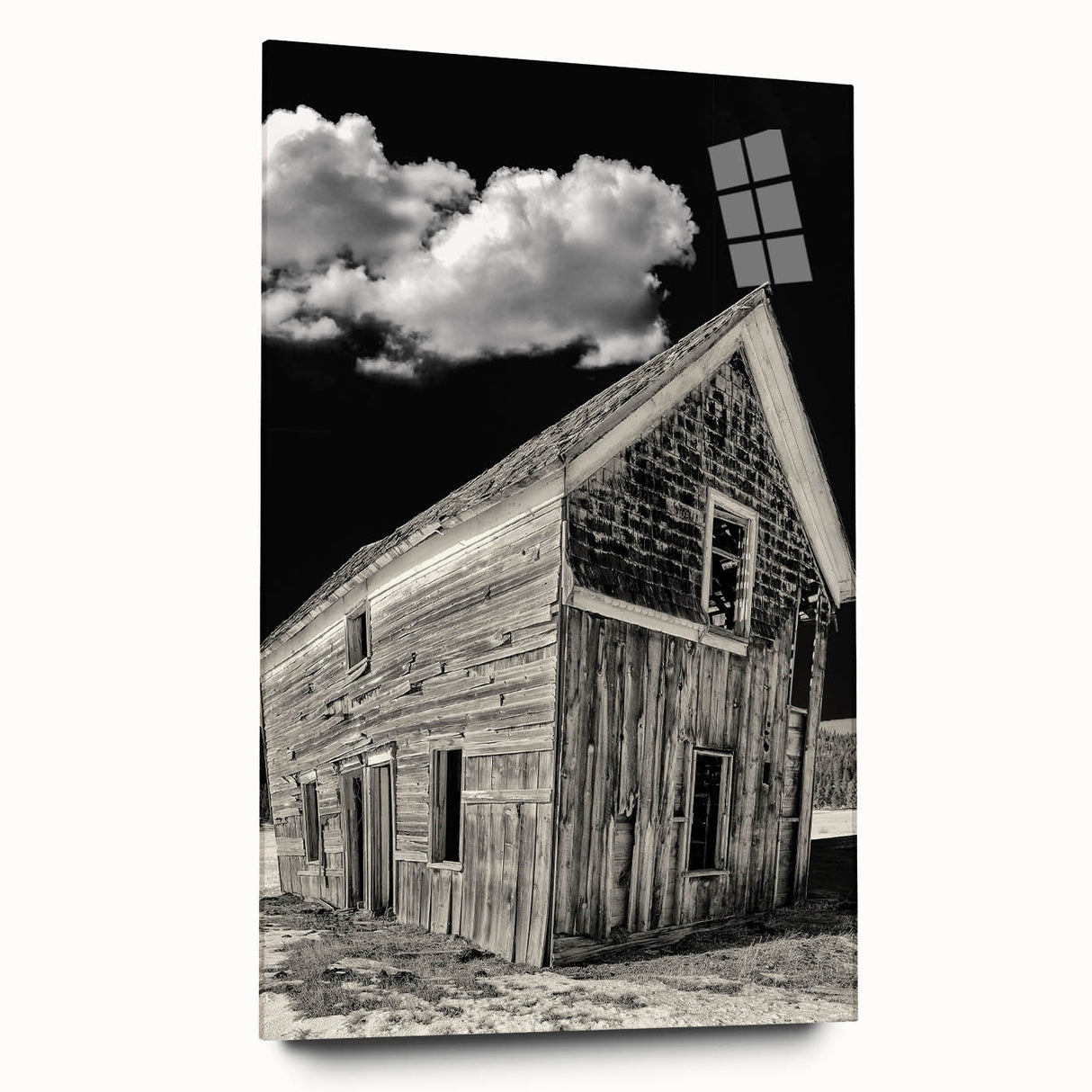 Large abstract wall art depicting Idaho scenery in muted earth tones on acrylic glass.