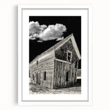 Abstract art print of Idaho scenery in muted earth tones on a framed white mat, suitable for dining room or bedroom decor.