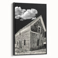 Black and white landscape art painting of Idaho scenery on framed canvas, suitable for bedroom wall decor.