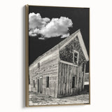 Framed canvas featuring a vintage-style Idaho landscape in black tones, ideal for bedroom wall decor.
