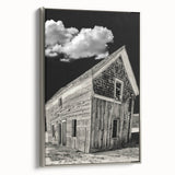 Framed canvas depicting a vintage-style Idaho landscape with colorful art elements and a black border.