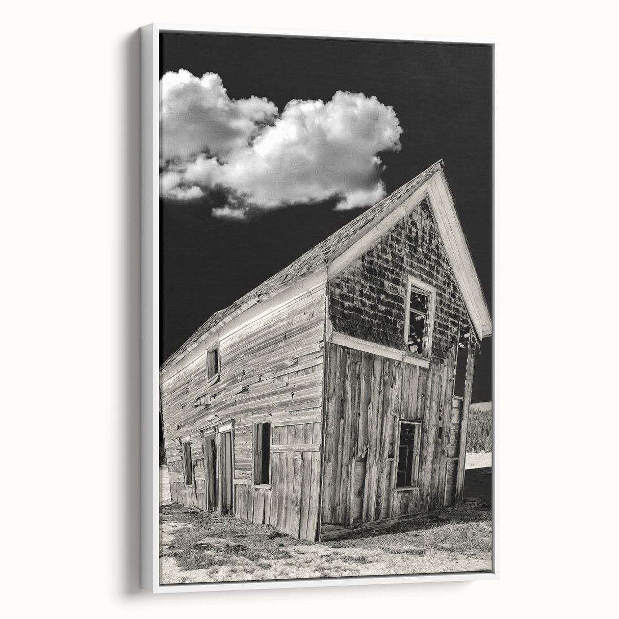 Vintage poster art of Idaho scenery on extra large framed canvas, featuring colorful art with black borders.