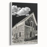 Vintage poster art of Idaho scenery on extra large framed canvas, featuring colorful art with black borders.