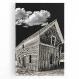 Black and white stretched canvas featuring a serene Idaho landscape, ideal for kitchen wall art.