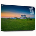 Acrylic print of a Kentucky landscape in muted earth tones, ideal for dining room decor.