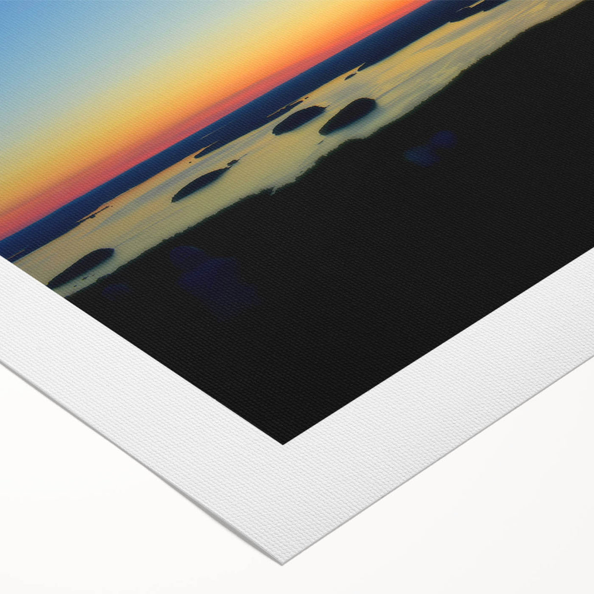 Art deco poster featuring a serene Acadia landscape on rolled canvas, suitable for dining room walls.