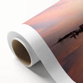 Art Deco style poster of a serene Maine landscape in soft pastel colors, printed on rolled canvas.