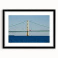 Extra large, colorful abstract art print of Michigan's Upper Peninsula scenery on textured canvas, framed in black.