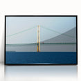Large abstract wall art of Michigan’s Upper Peninsula in muted earth tones on a framed acrylic.