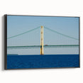 Black and white framed canvas of Michigan's Upper Peninsula landscape, ideal for bedroom wall art.