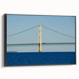 Black and white framed canvas of Michigan's Upper Peninsula landscape, ideal for bedroom wall art.