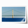 Extra large rolled print of Michigan's Upper Peninsula with vibrant green and blue tones, ideal for dining room wall art.