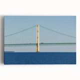 Black and white photograph of Michigan's Upper Peninsula on stretched canvas, suitable as large kitchen wall art.