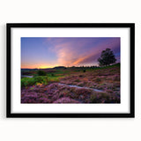 Extra large abstract art print of a colorful, textured New Hampshire scenery on a black framed canvas.