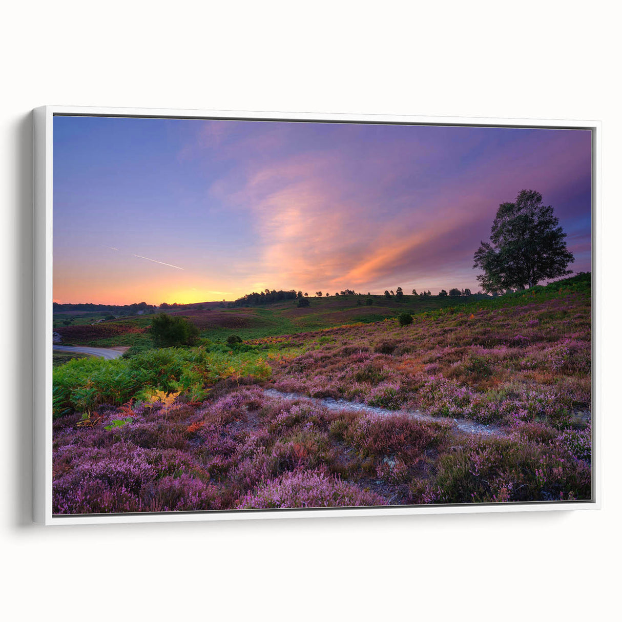 Vintage poster art of New Hampshire scenery in colorful tones on a large framed canvas, ideal for living room decor.