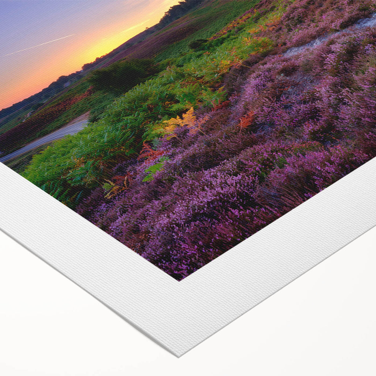 Art deco poster featuring a serene New Hampshire landscape on rolled canvas, suitable for dining room decor.