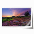 Rolled print of a New Hampshire landscape featuring lush greenery and flowers, ideal for art wall dining room.