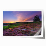 Rolled print of a New Hampshire landscape featuring lush greenery and flowers, ideal for art wall dining room.