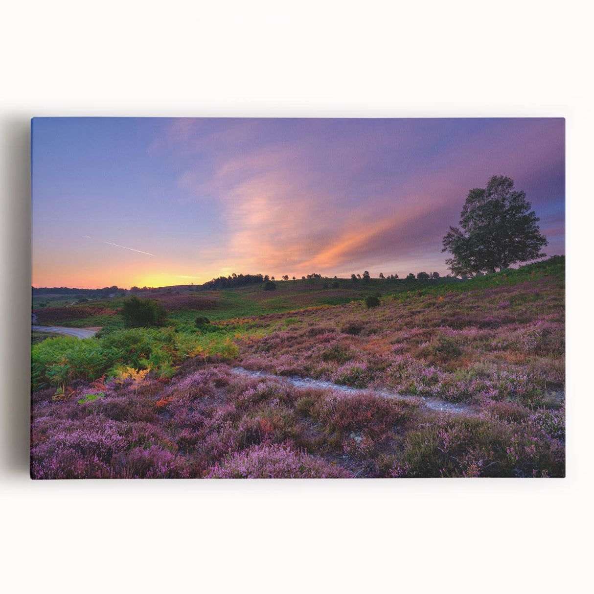 Black and white photograph of a New Hampshire landscape on large stretched canvas, ideal for kitchen wall art.