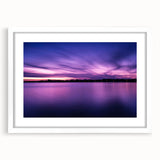 Abstract art print of New Jersey scenery in muted earth tones on a framed white mat, suitable for dining room decor.