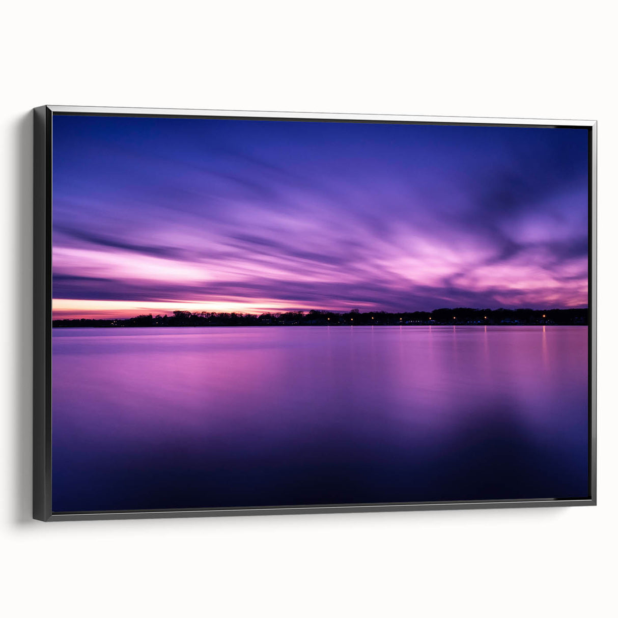 Black and white wall art of a New Jersey landscape on framed canvas, ideal for bedroom decor.