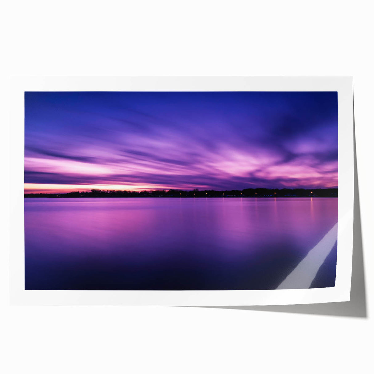Rolled print of New Jersey scenery with soft floral motifs in pastel colors, ideal for art wall dining room.