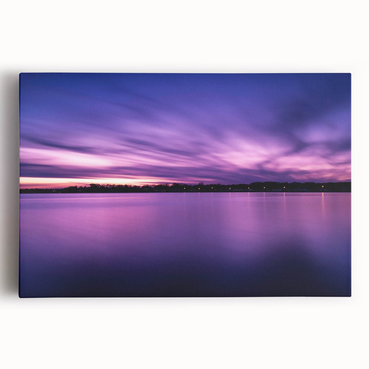 Black and white large art print of New Jersey scenery on stretched canvas, suitable for kitchen wall art.