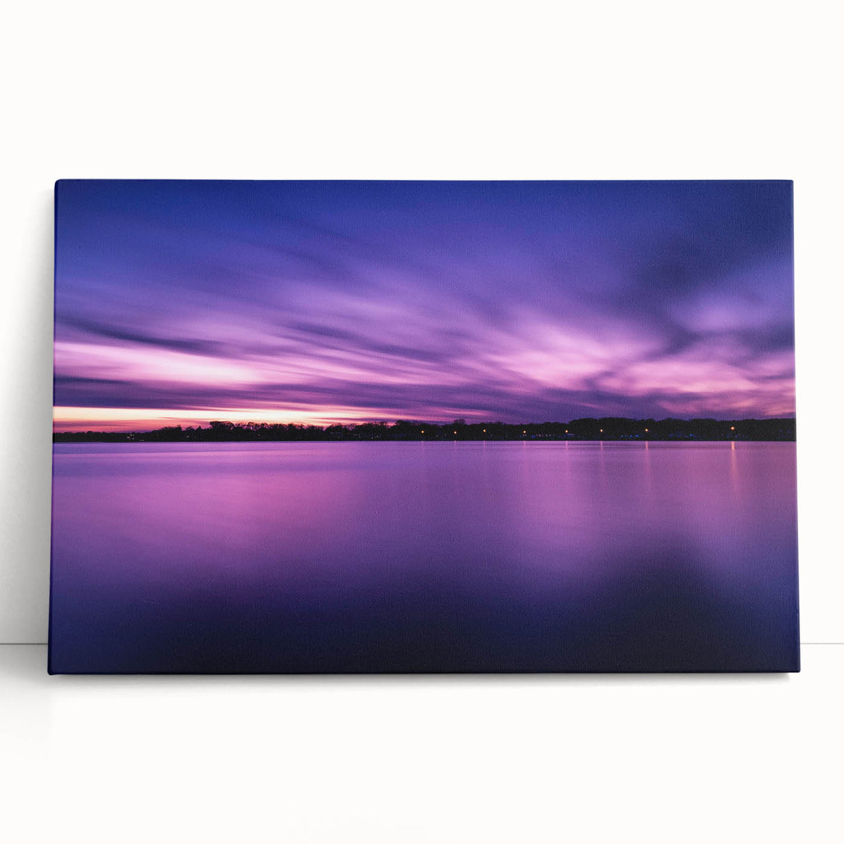 Black and white stretched canvas of New Jersey scenery, ideal for kitchen wall art or bedroom decor.