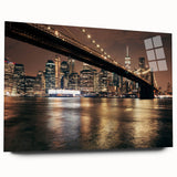 Acrylic print of the Brooklyn Bridge in grayscale, ideal for bedroom or dining room decor.