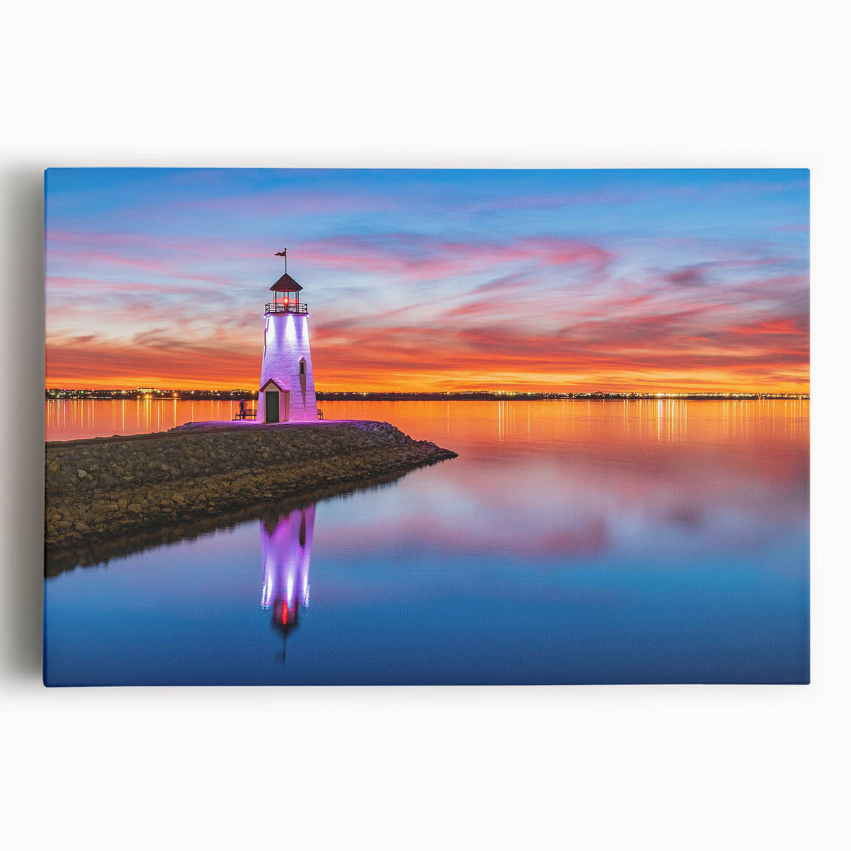 Black and white stretched canvas featuring a panoramic Oklahoma landscape, ideal for kitchen wall art.