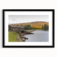 Extra large abstract art print of colorful, textured scenery, framed in black, ideal for living room decor.