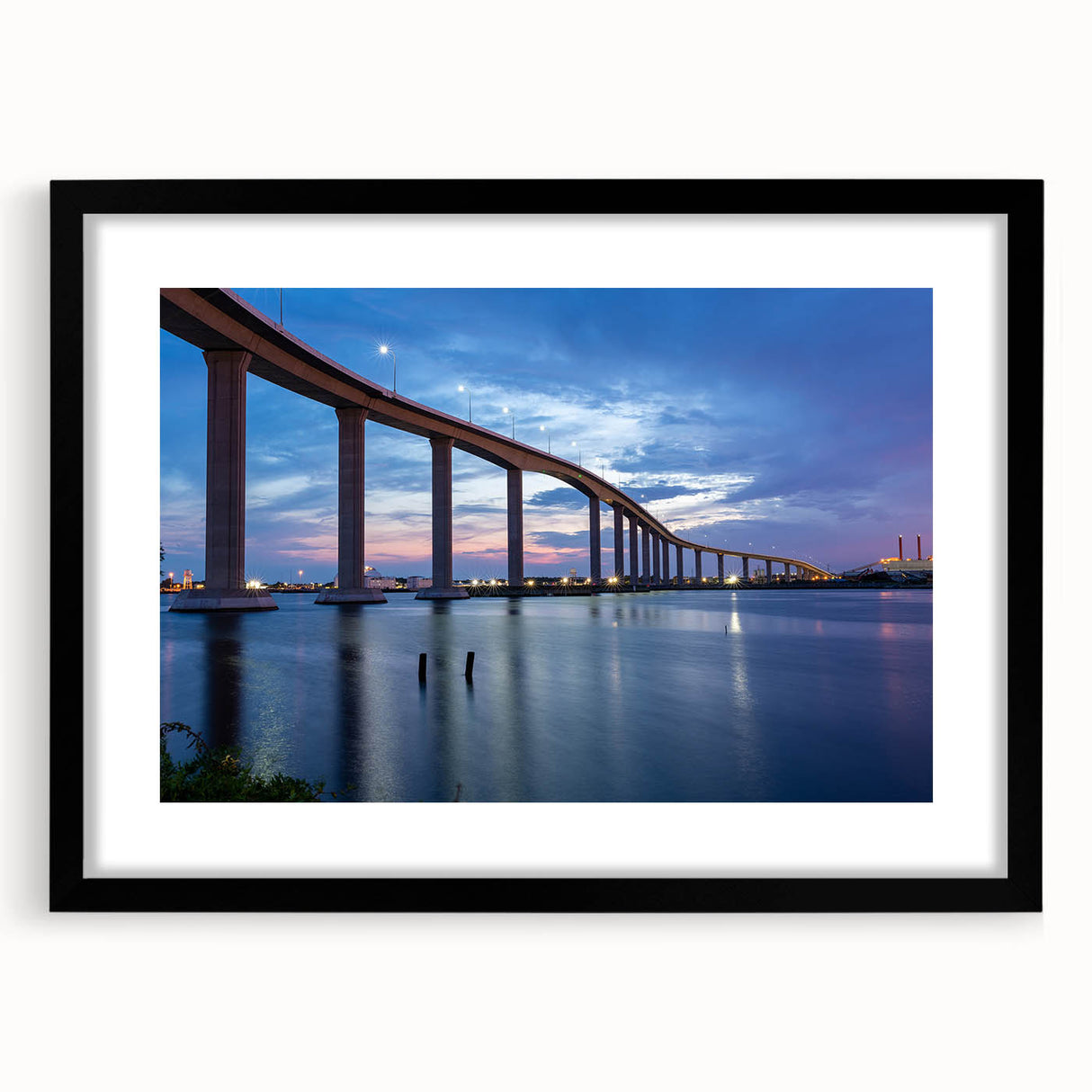 Extra large abstract art print featuring a colorful, textured Virginia scenery on a black framed canvas.