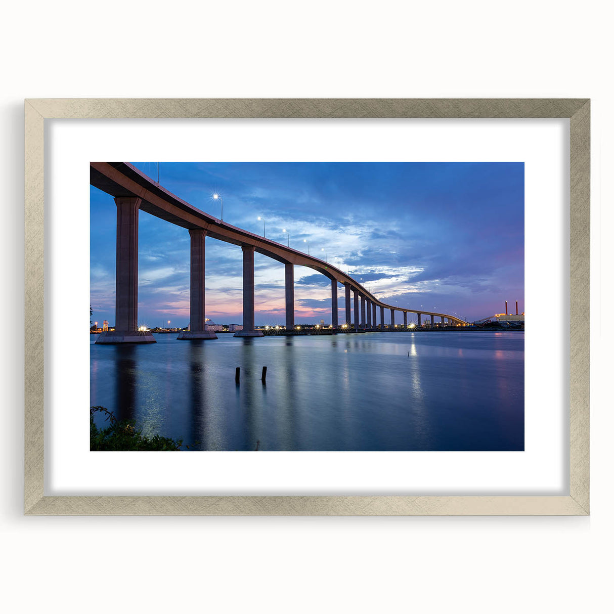 Textured abstract art print depicting a serene Virginia landscape in muted earth tones, framed in silver.