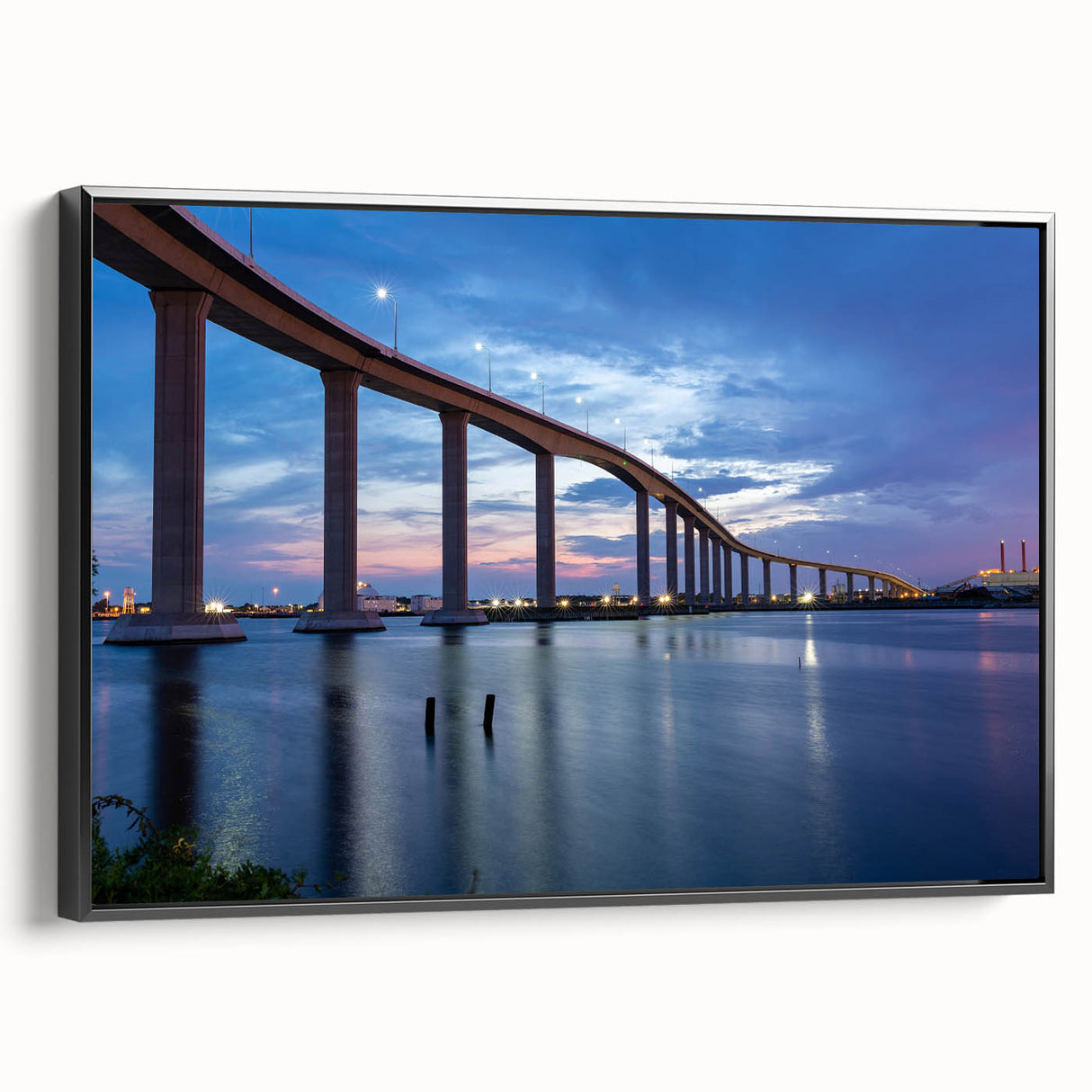Black and white framed canvas of a vintage Virginia landscape, ideal for bedroom wall decor.