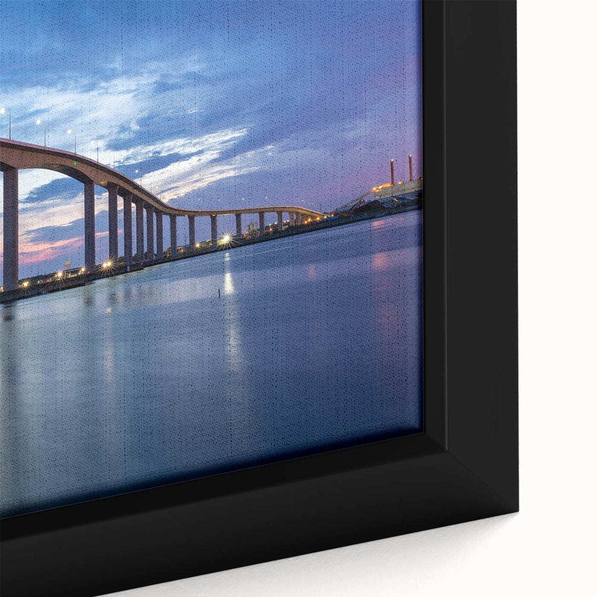 Extra large framed canvas featuring a textured depiction of Virginia scenery in black with colorful art accents.