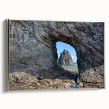 Landscape art painting of Olympic, Washington with colorful trees on framed canvas, ideal for living room decor.